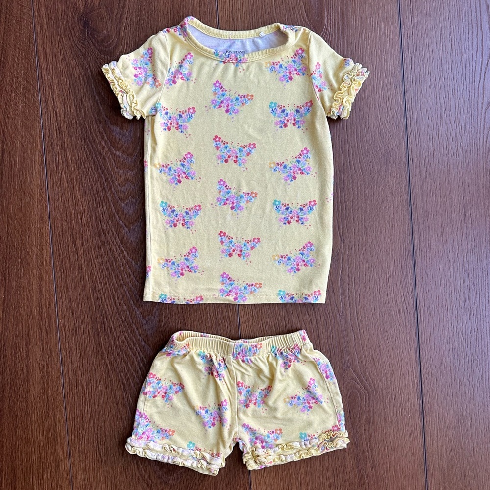 Posh Peanut Yellow Butterfly Pajama Set